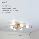 Nordic Gold Chandelier Modern Glass Ceiling Light Fixture for Living Room Bedroom - Ljojo