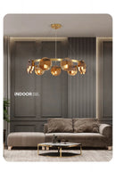 Nordic Smoke Grey/Gold Glass Pendant Light - Modern Kitchen Island Chandelier by Ljojo