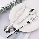 Ljojo 24pcs Stainless Steel Cutlery Set with Diamond Handle