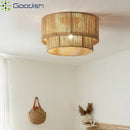 Ljojo Modern Minimalist Nordic Rattan Bucket Chandelier for Living Room Decoration