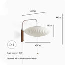Japanese Style Imitation Silk Swing Arm Wall Lamp for Bedroom Study by Ljojo