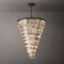 LED American Spiral Crystal Pendant Light Modern Black Hanging Lamp—Ljojo
