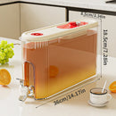 Ljojo 4L Plastic Beverage Dispenser with Faucet for Refrigerator