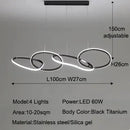Ljojo LED Pendant Light Stainless Steel Modern Chandelier for Dining Kitchen Island