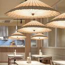 Ljojo Japanese Style Wabi Sabi Umbrella Pendant Lamp Rice Paper Chandelier E27 Lighting