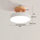 Ljojo LED Wood Acrylic Ceiling Light Fixture Wedge Nordic Living Room Lamp