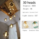 Glass Ball Long Chandelier for Modern Minimalist Loft Living - Ljojo Spiral Luxe Light