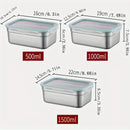 Ljojo 304 Stainless Steel Lunch Box with Sealed Lid - Square Fresh-keeping & Frozen Storage Box