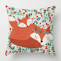 Ljojo Linen Fox Sofa Cushion Cover 50x50 Square Home Décor Pillowcase