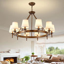 Vintage LED Ceiling Chandelier Lamp Fabric Pendant Light Fixture for Home Bedroom Dining - Ljojo