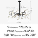 Ljojo Branch Firefly Ceiling Chandelier LED Hanging Lamp Modern Home Decor Nursery Design