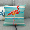 Flamingo Striped Animal Pillow Case for Living Room Sofa by Ljojo