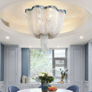 Ljojo Luxe Chrome Art Ceiling Light with Aluminum Chain Tassel