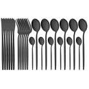 Ljojo 24-Piece Stainless Steel Dinnerware Set - Knife Fork Spoon Silverware Tableware
