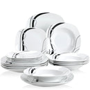 Ljojo 36-Piece Porcelain Ceramic Black Line Kitchen Tableware Set