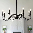 Ljojo American Country Retro Gold Black Candle Chandelier for Restaurant Room Decor