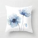 Geometric Blue Ink Flower Pillowcase for Stylish Home Decor by Ljojo