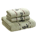 Ljojo Luxury Embroidered Cotton Towels Set - 3 Pieces