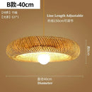 Bamboo Hand Weaving Pendant Light 40 80cm LED Chandelier Fixture for Home Bedroom Decor by Ljojo