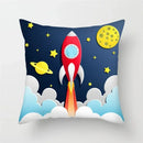 Cartoon Spacecraft Astronaut Rocket Pillowcase for Home Decor - Ljojo
