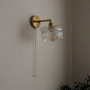 Ljojo LED Copper Glass Wall Light Fixture Retro Style Mirror Bar Lamp