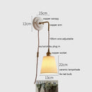 IWHD Japan Style Ceramic LED Wall Sconce with Adjustable Copper Arm for Bedroom and Bathroom - Nordic Modern Wandlamp by Ljojo