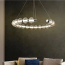 Nordic Ring Glass Chandelier Black Modern Living Room Pendant Lamp Ljojo