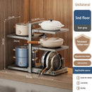 Adjustable Pot Holder with Storage Shelf for Pots, Lids, Pans, and Seasoning Bottles by Ljojo™