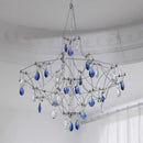 French Luxury Blue Crystal LED Pendant Chandelier by Ljojo - Romantic Art Living Dining Room Lighting