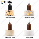 Modern Stone Pendant Light Terrazzo Travertine Calacatta Hanging Lamp Ljojo