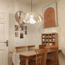 Japanese Rattan Flower Petal LED Pendant Light Fixture by Ljojo - Modern Living Room Interior Decoration