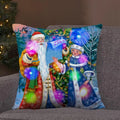 Ljojo LED Retro Santa Christmas Lights Pillowcase Home Decor 45x45