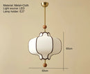 Japan Retro Fabric Pendant Light Chandelier Wooden Ball LED Mood for Living Room by Ljojo