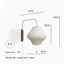 Japanese Style Imitation Silk Swing Arm Wall Lamp for Bedroom Study by Ljojo
