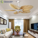 Nordic LED Ceiling Fan with Palm Leaf | Modern Simplicity Chandelier for Home Decoration by Ljojo