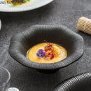 Ljojo Matte Striped Ceramic Plate Pasta Salad Soup Dessert Molecular Cuisine Tableware