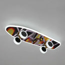 Modern Nordic Skateboard LED Ceiling Light Chandelier for Living Room Decor by Ljojo