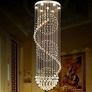 Ljojo LED Spiral Crystal Ball Chandelier for Staircase Pendant Lighting