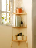 Ljojo™ Triangle Wooden Wall Shelves 1/2/3-Tier Boho Rustic Home Decor