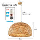 Bamboo Wicker Pendant Chandelier Hand Woven E27 Ceiling Light by Ljojo