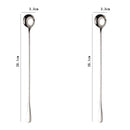 Ljojo 30CM Long-handled Stainless Steel Coffee Ice Cream Tea Stirring Spoon