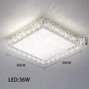 Ljojo LED Crystal Ceiling Lamp Modern Square Dimmable Dining Room Fixture