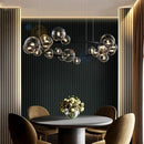 Ljojo Glass Bubble Ring Chandelier Pendant Light for Kitchen Dining Living Room