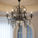 Ljojo Luxury Black Candle Chandelier Pendant Light Fixture for Living Room Dining - Nordic Design