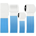 Ljojo 24-Piece Black Stainless Steel Cutlery Set Flatware Tableware Silverware Kit