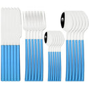 Ljojo 24-Piece Black Stainless Steel Cutlery Set Flatware Tableware Silverware Kit
