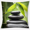 Buddha Zen Stone Flower Pillow Case for Home Office Decor Sofa Cushion Cover.