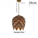 LED Wooden Pinecone Pendant Light Stylish Nordic Chandeliers for Home Decor by Ljojo