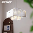 Modern Geometric Industrial Pendant Light for Living Room Stylish Ceiling Fixture by Ljojo