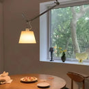 Italian Warm Fabric Lampshade Ceiling Lamp Swing Arm Retractable Chandelier LED by Ljojo
